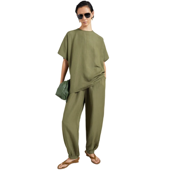 The Frankie Shop Morat Linen Back Button Top