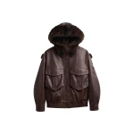 The Frankie Shop Napa Leather Hooded Jacket