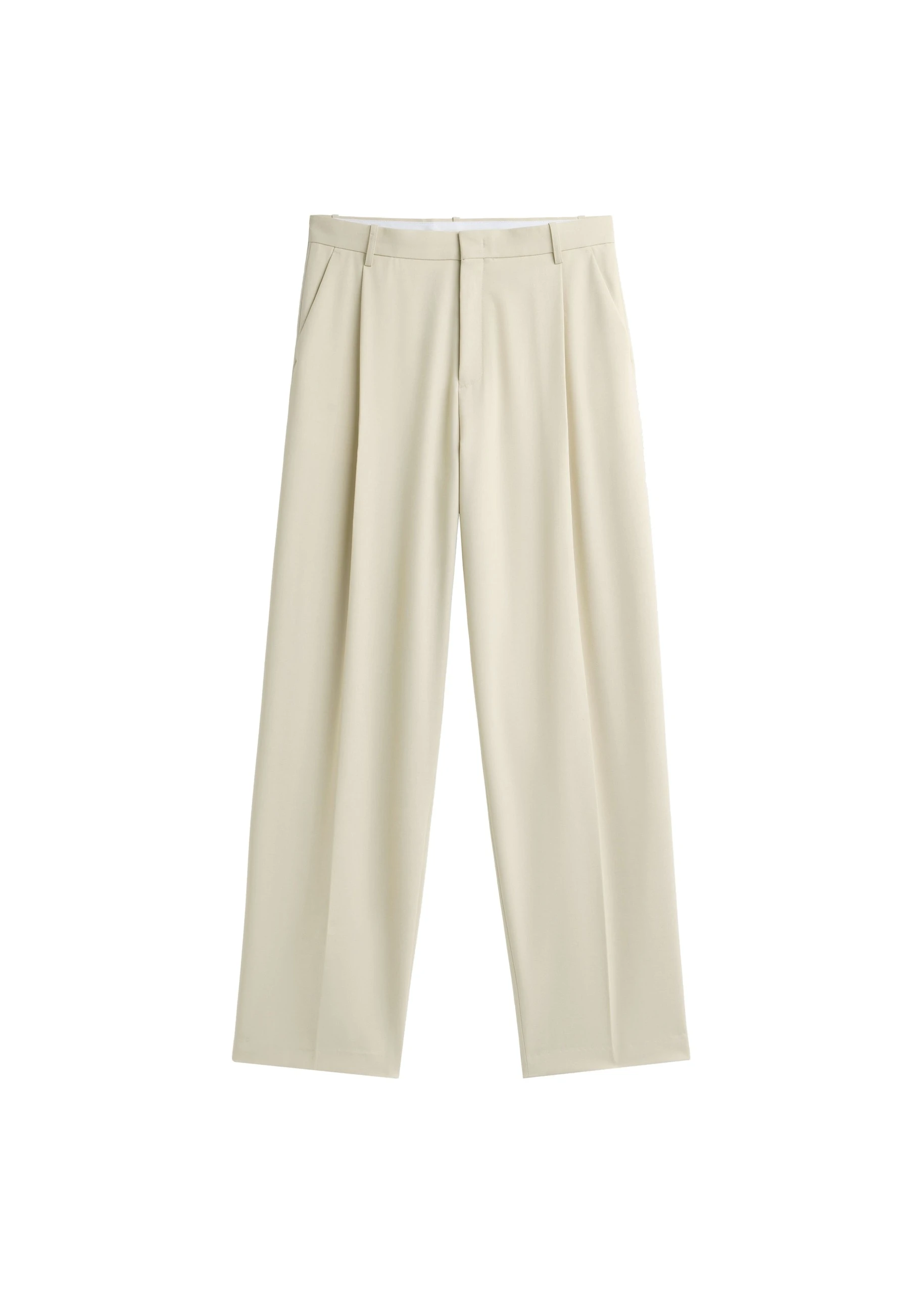 Neria Pleated Trousers in Light Beige by The Frankie Shop – Pants The Frankie Shop Neria Pleated Trousers