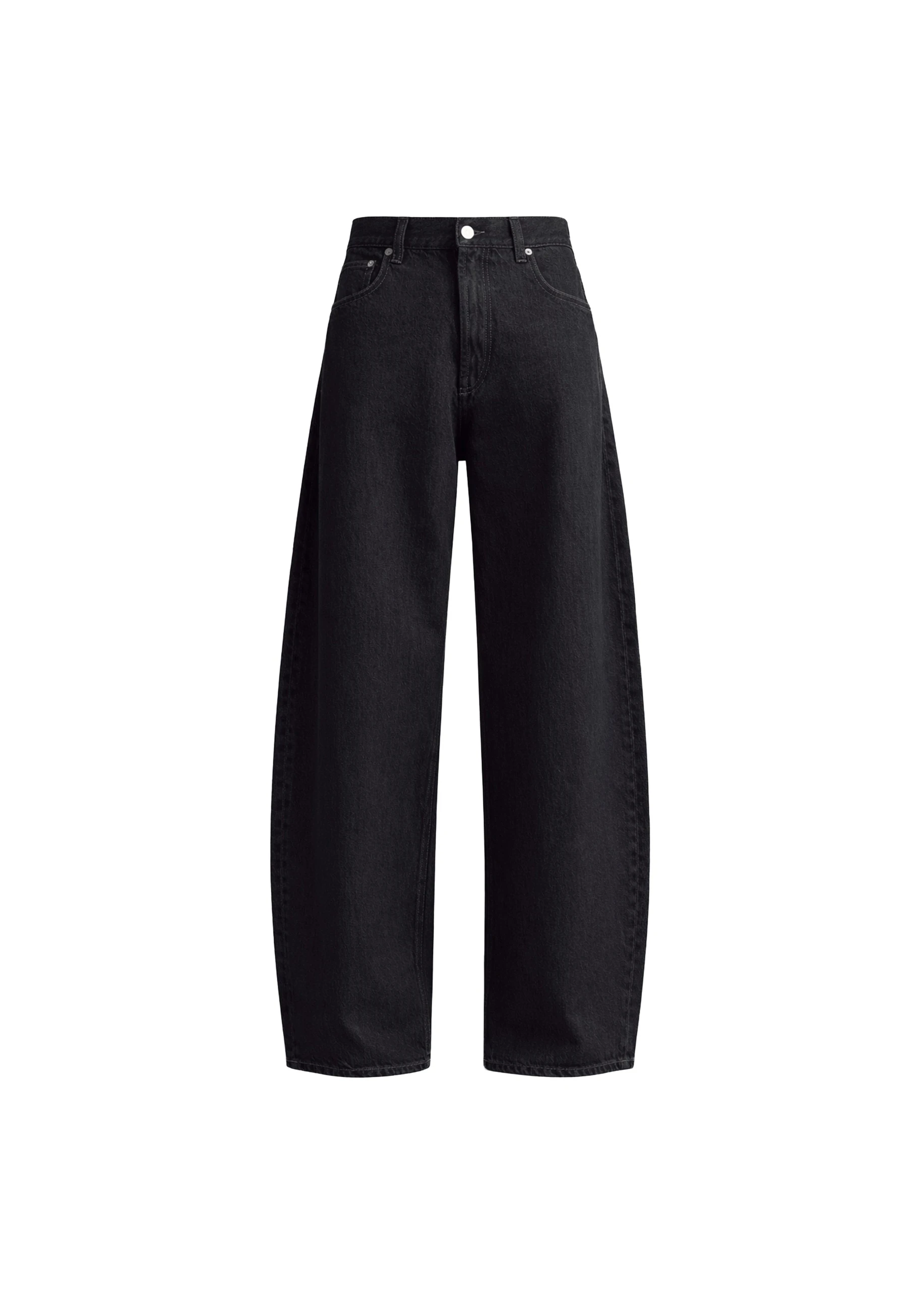 Nick Barrel Leg Jeans in Black Wash by The Frankie Shop – Pants The Frankie Shop Nick Barrel Leg Jeans