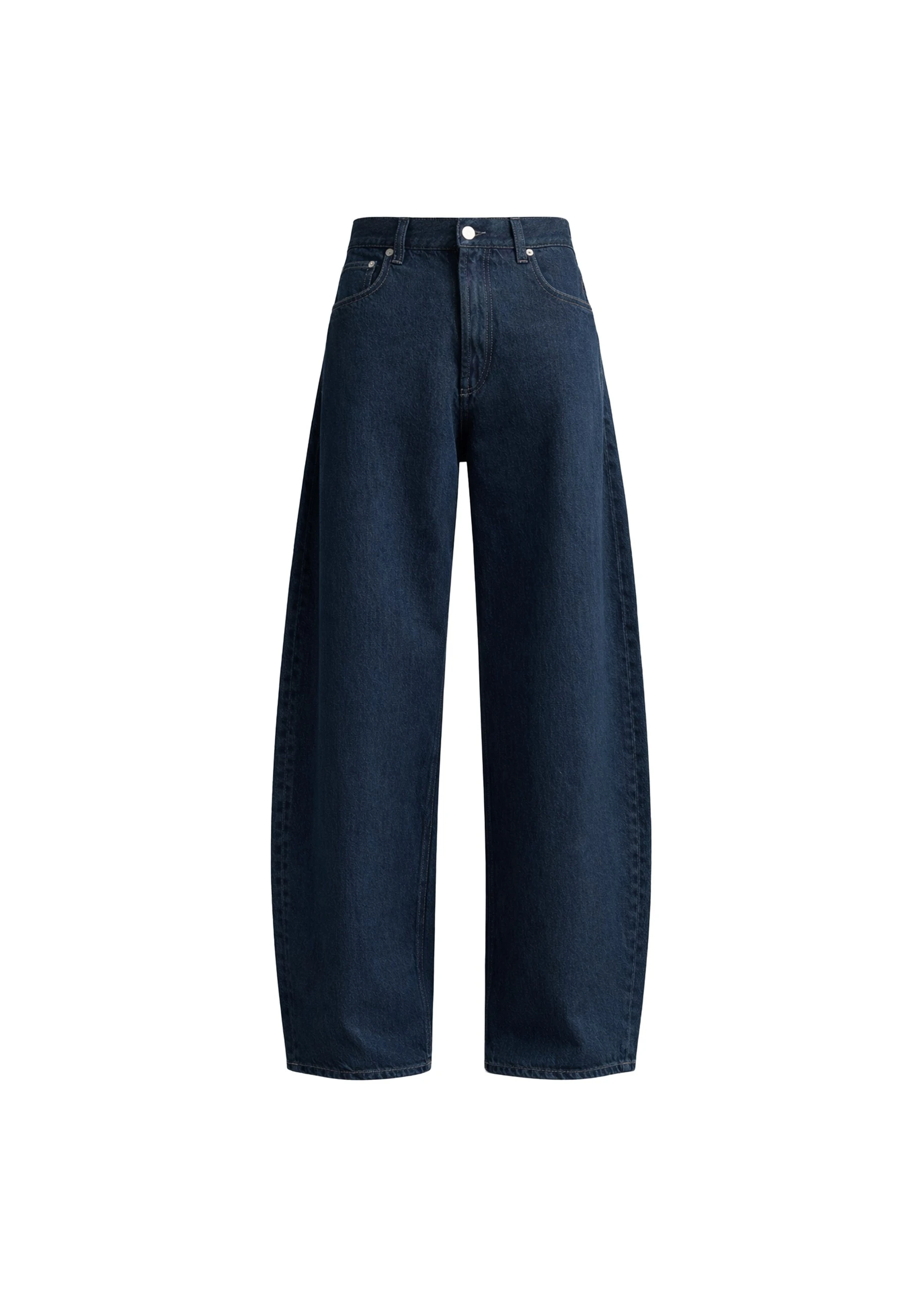 Nick Barrel Leg Jeans in Dark Wash by The Frankie Shop – Pants The Frankie Shop Nick Barrel Leg Jeans