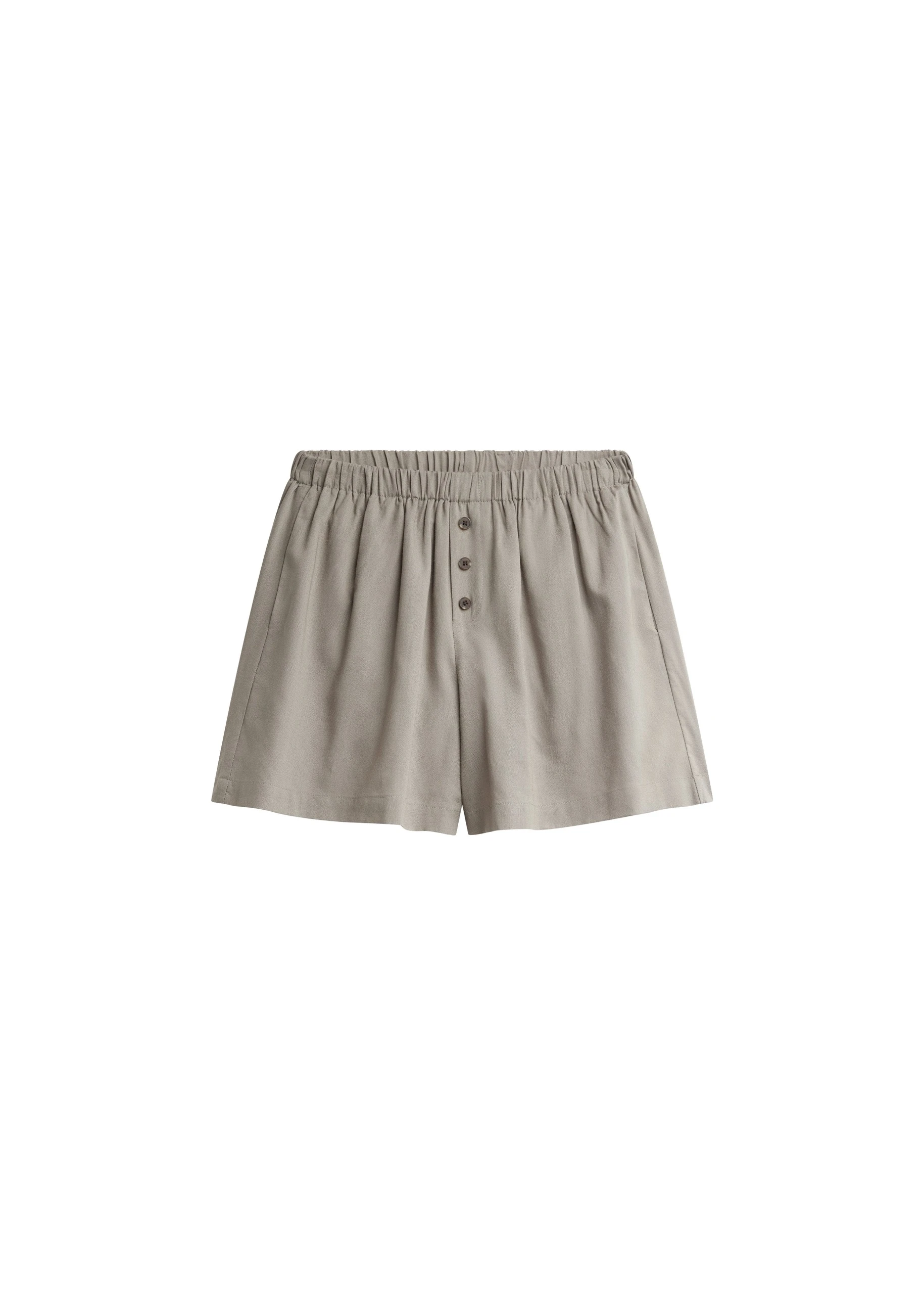 Noja Fluid Boxer Shorts in Pale Olive by The Frankie Shop – Shorts The Frankie Shop Noja Fluid Boxer Shorts