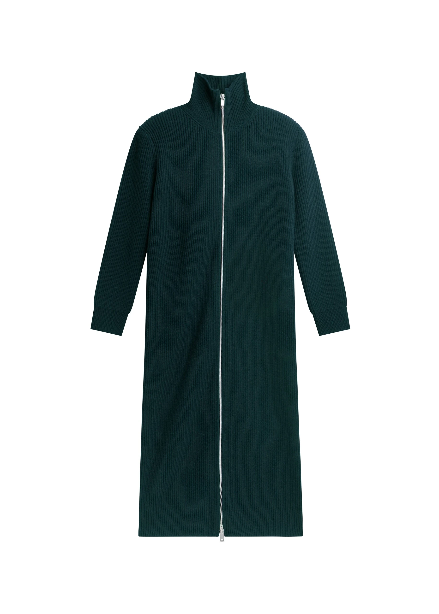 Nolia Knit Long Cardigan Dress in Bottle Green by The Frankie Shop – Knitwear The Frankie Shop Nolia Knit Long Cardigan Dress