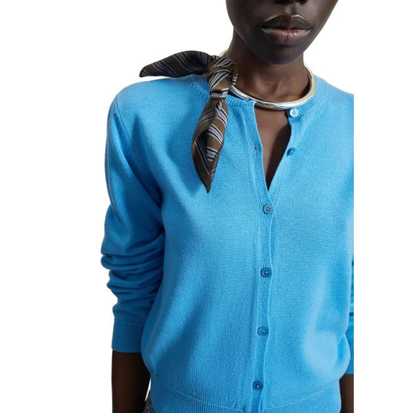 blue knitwear