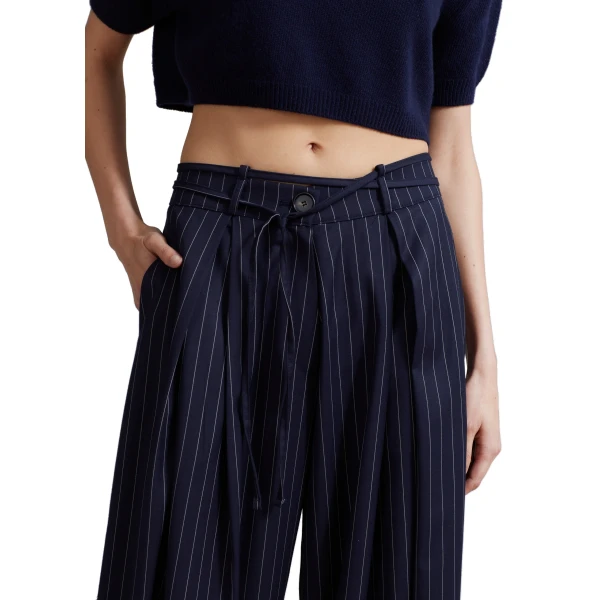 navy pinstripe pants