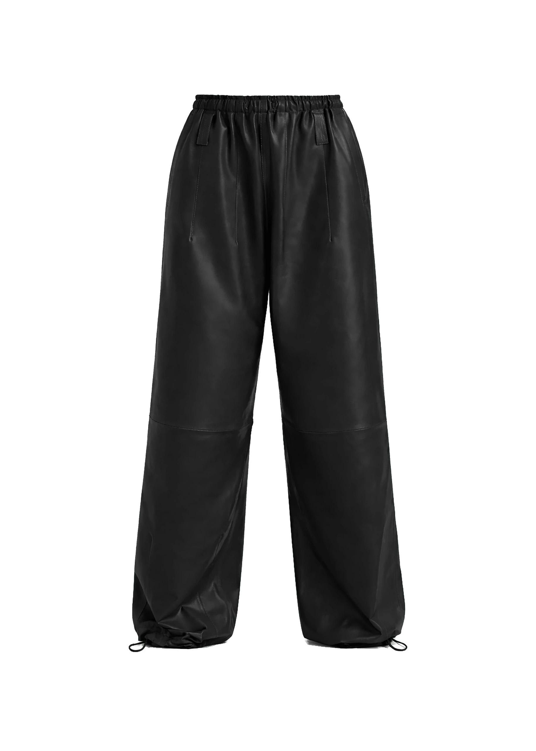 Oakdale Leather Track Pants in Black by The Frankie Shop – Pants The Frankie Shop Oakdale Leather Track Pants