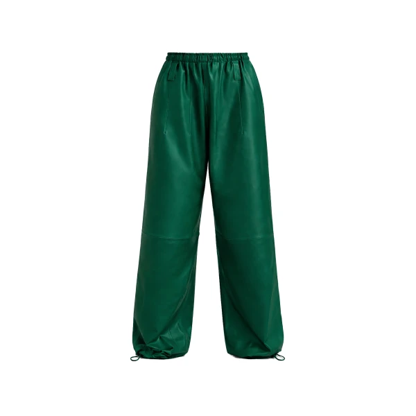 Oakdale Leather Track Pants in Green