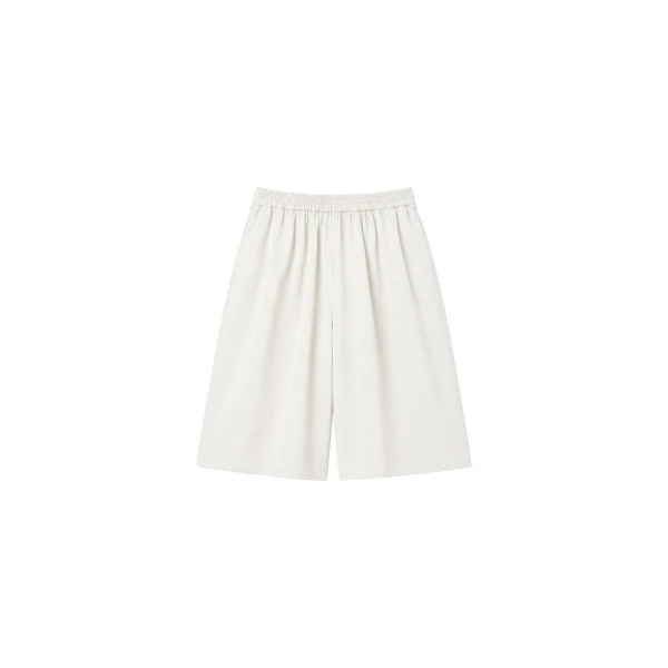 The Frankie Shop Olyne Satin Wide Bermuda Shorts