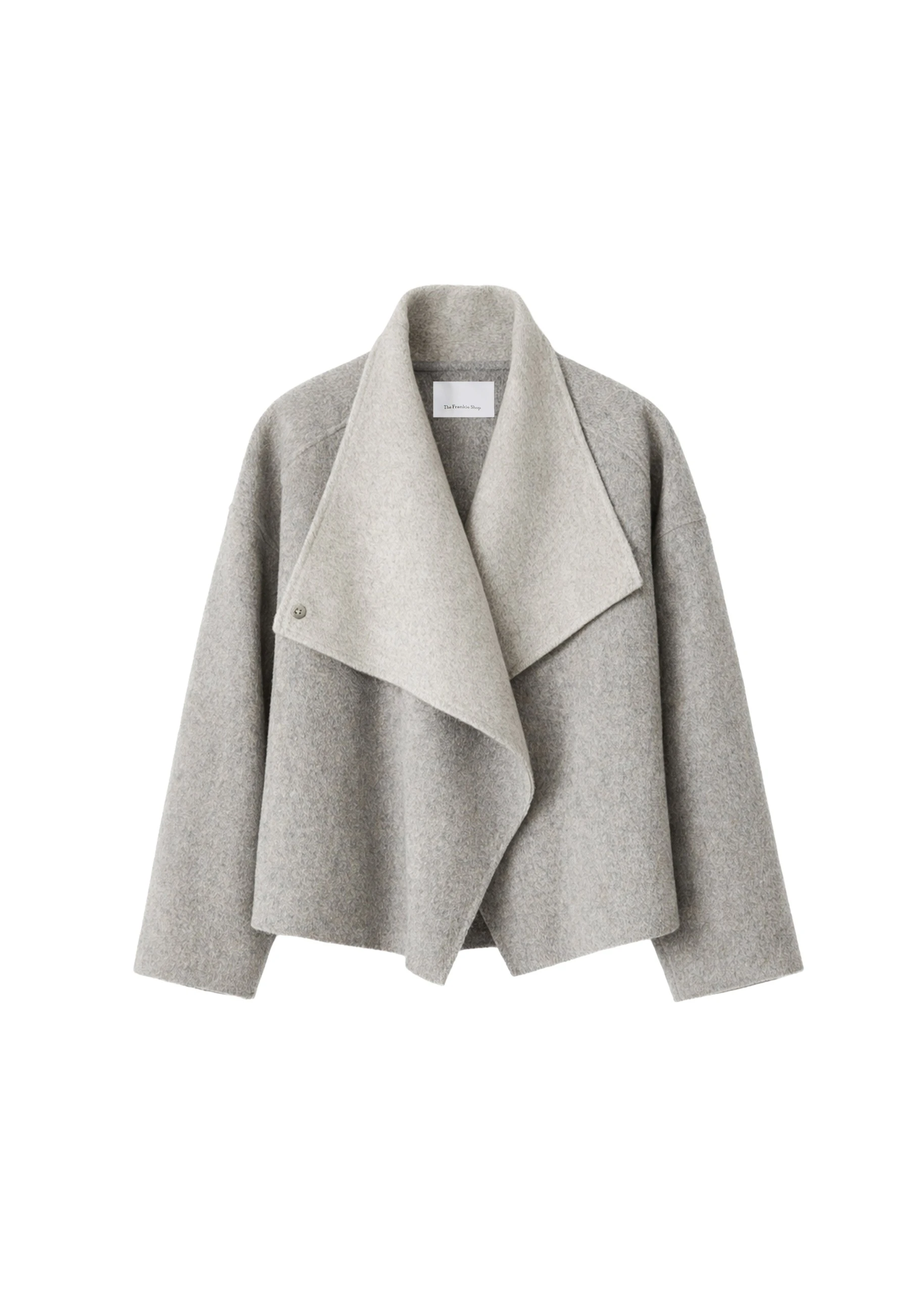 Onelle Wool Reversible Short Coat in Beige by The Frankie Shop – Coats The Frankie Shop Onelle Wool Reversible Short Coat