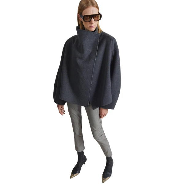 The Frankie Shop Onelle Wool Reversible Short Coat