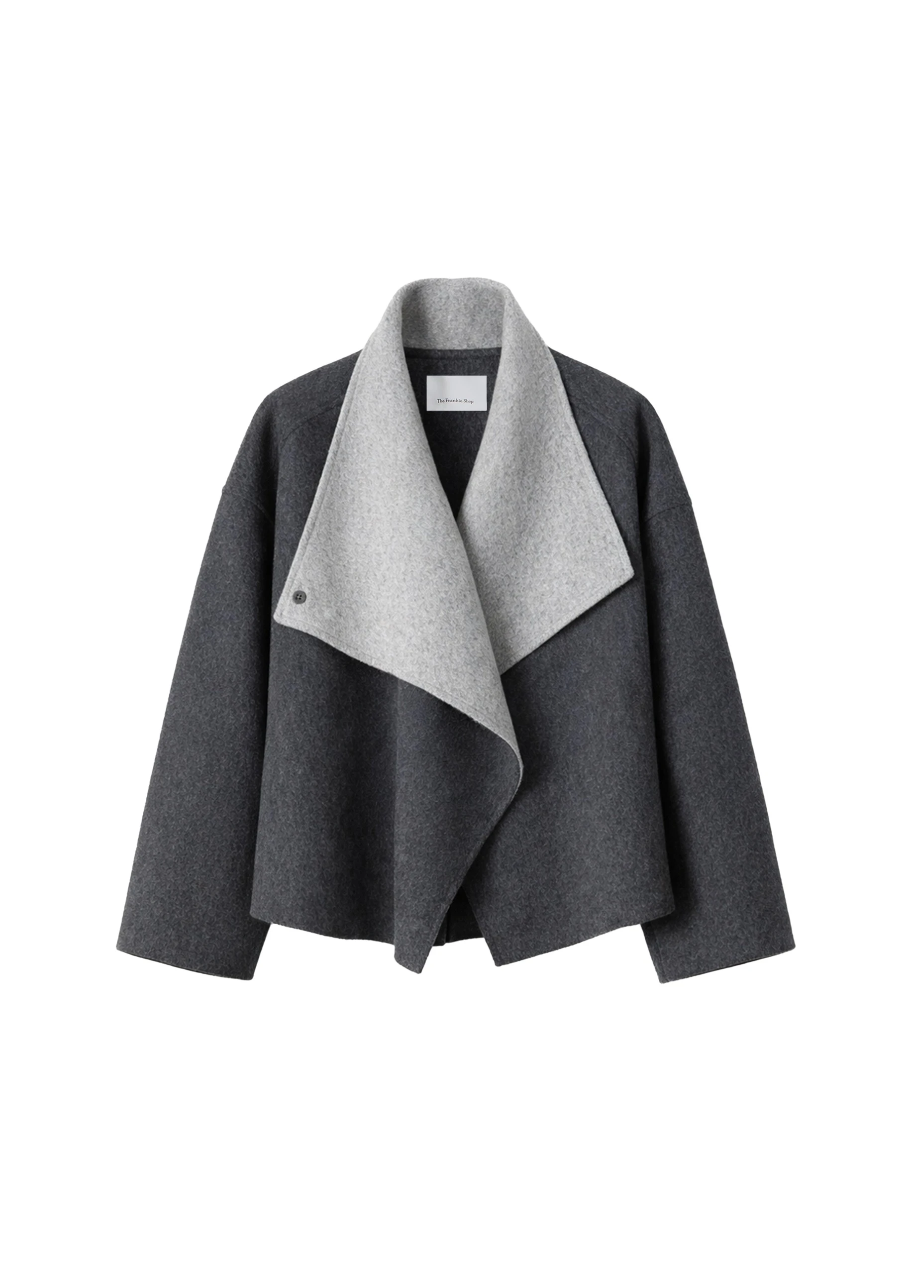 Onelle Wool Reversible Short Coat in Grey by The Frankie Shop – Coats The Frankie Shop Onelle Wool Reversible Short Coat