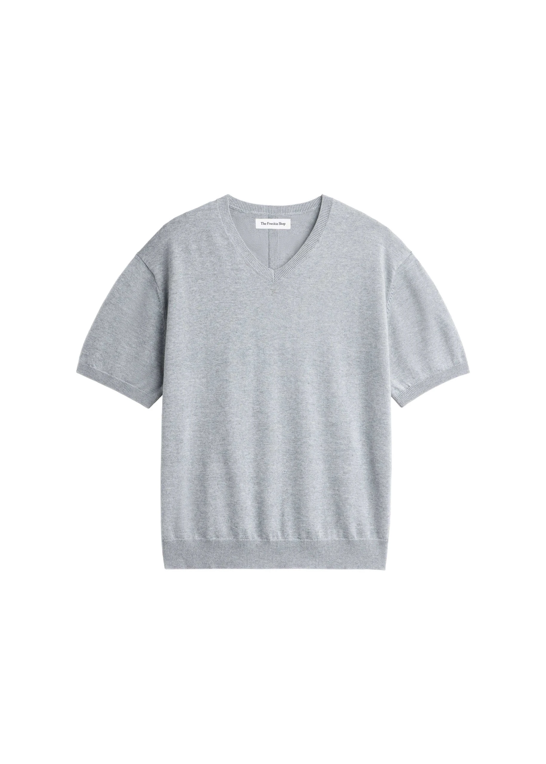 Ornan V-Neck Knit Pullover in Light Grey by The Frankie Shop – Knitwear The Frankie Shop Ornan V-Neck Knit Pullover