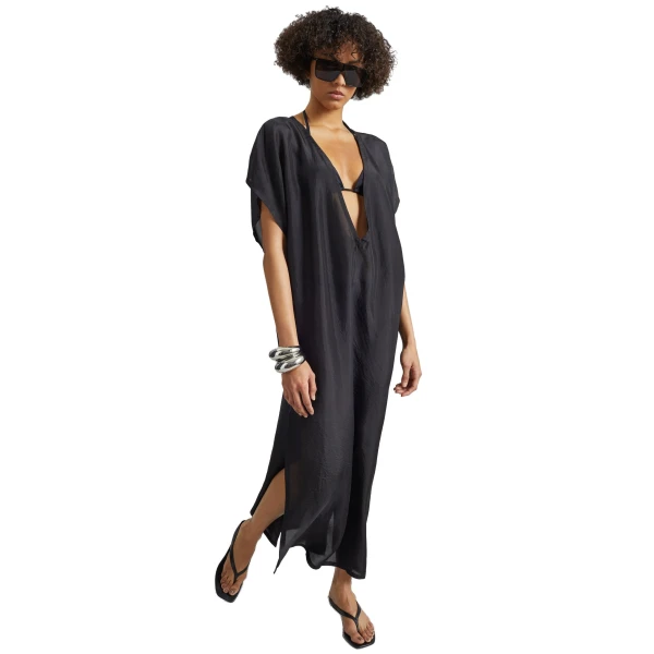 The Frankie Shop Ostuni Sheer Silk Kaftan Dress