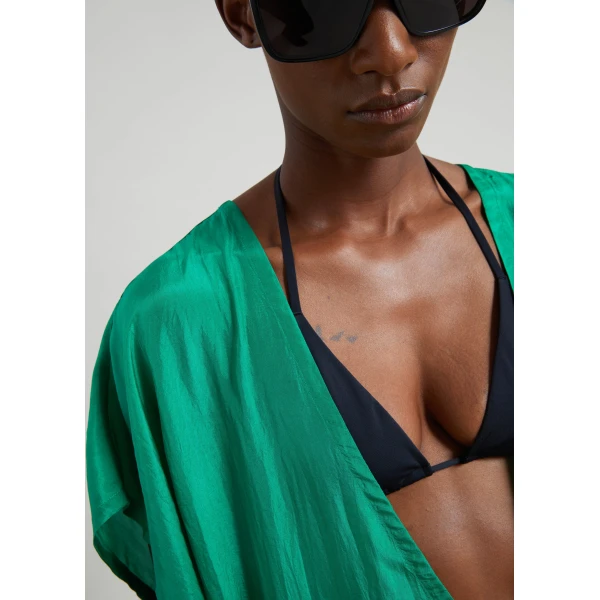 The Frankie Shop Ostuni Sheer Silk Kaftan Dress