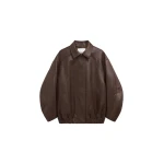 Prescott Grained Faux Leather Jacket in Brown by The Frankie Shop – Jackets The Frankie Shop Prescott Grained Faux Leather Jacket