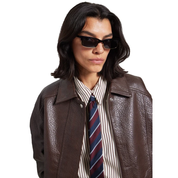 The Frankie Shop Prescott Grained Faux Leather Jacket