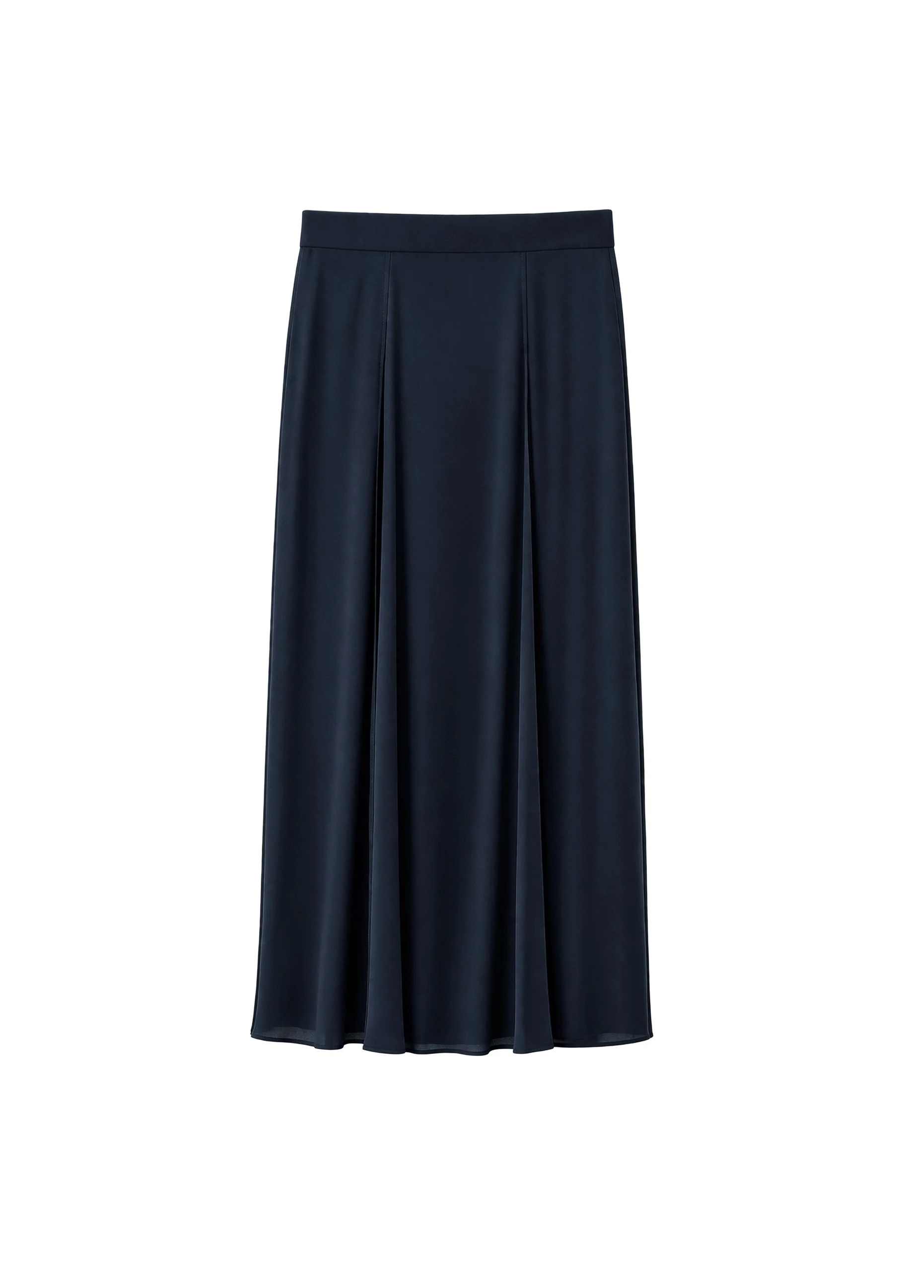 Provence Fluid A-Line Midi Skirt in Navy by The Frankie Shop – Skirts The Frankie Shop Provence Fluid A-Line Midi Skirt