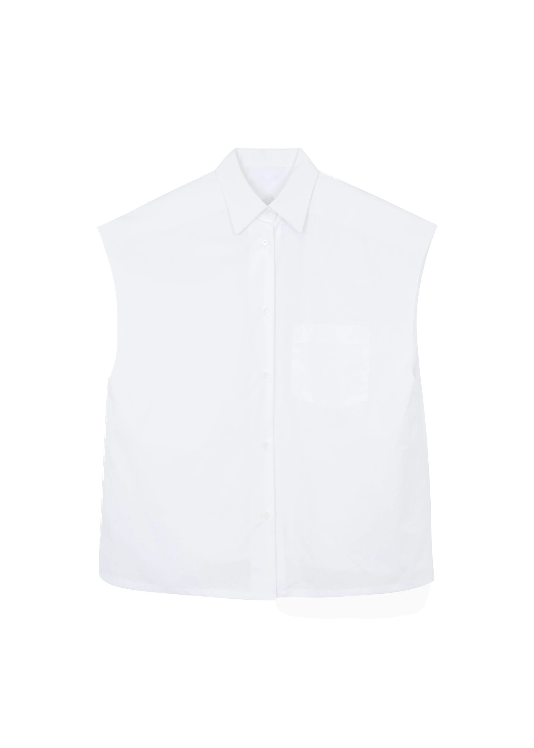 Rae Sleeveless Button Down Shirt in White by The Frankie Shop – Tops The Frankie Shop Rae Sleeveless Button Down Shirt