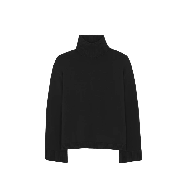 Rhea Trapeze Turtleneck in Black