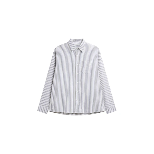 Rilly Adjustable Side Slit Shirt in Ivory Multi Stripe