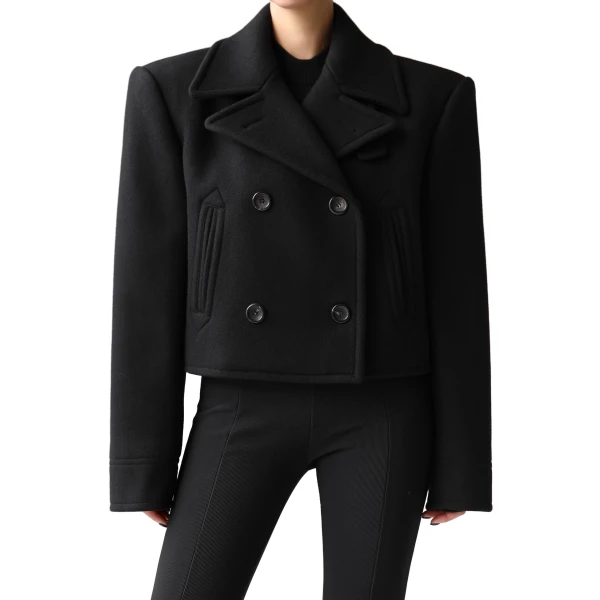 The Frankie Shop Roel Cropped Peacoat