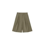 Rove Pleated Bermuda Shorts in Olive by The Frankie Shop – Shorts The Frankie Shop Rove Pleated Bermuda Shorts