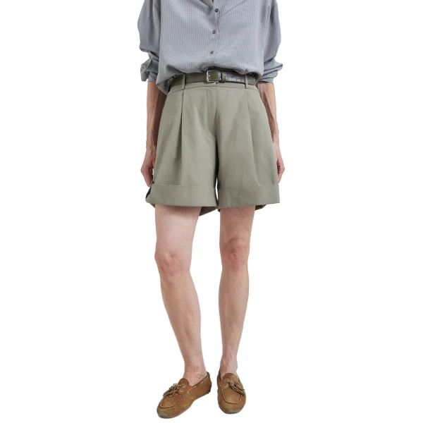 The Frankie Shop Rozane Pleated Cuff Shorts