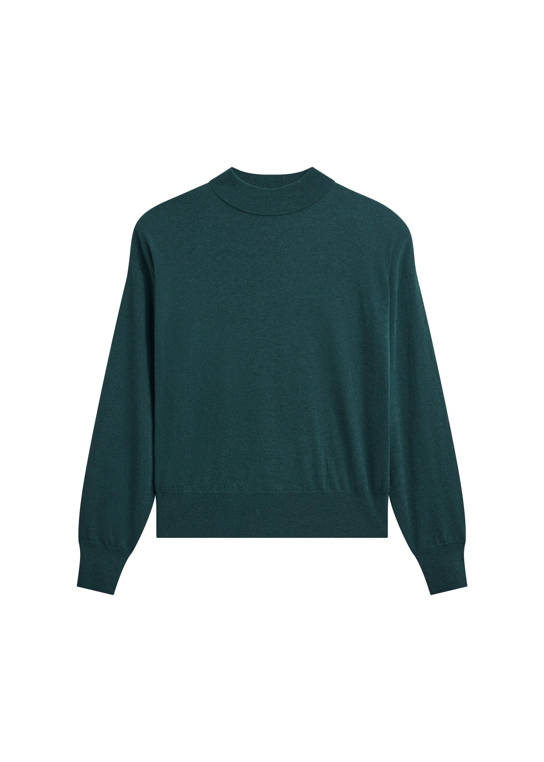 Rue Padded High Neck Sweater in Bottle Green by The Frankie Shop – Knitwear The Frankie Shop Rue Padded High Neck Sweater