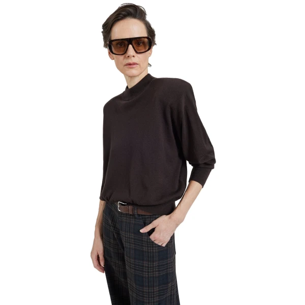 brown knitwear
