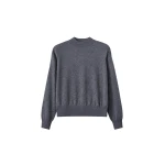 Rue Padded High Neck Sweater in Dark Grey by The Frankie Shop – Knitwear The Frankie Shop Rue Padded High Neck Sweater