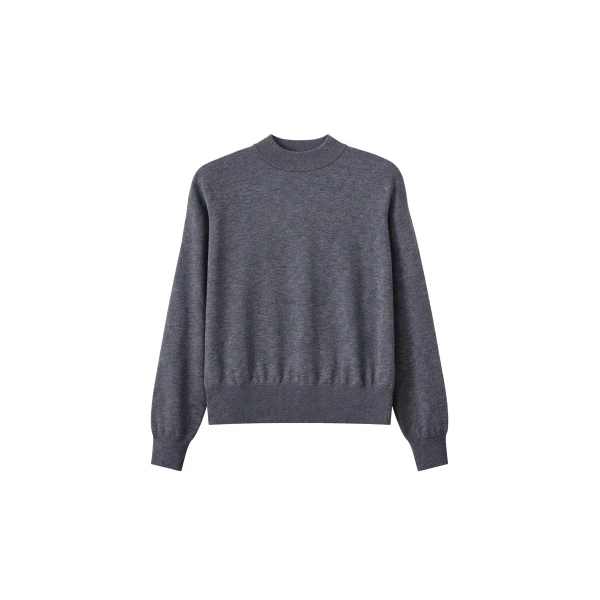 Rue Padded High Neck Sweater in Dark Grey
