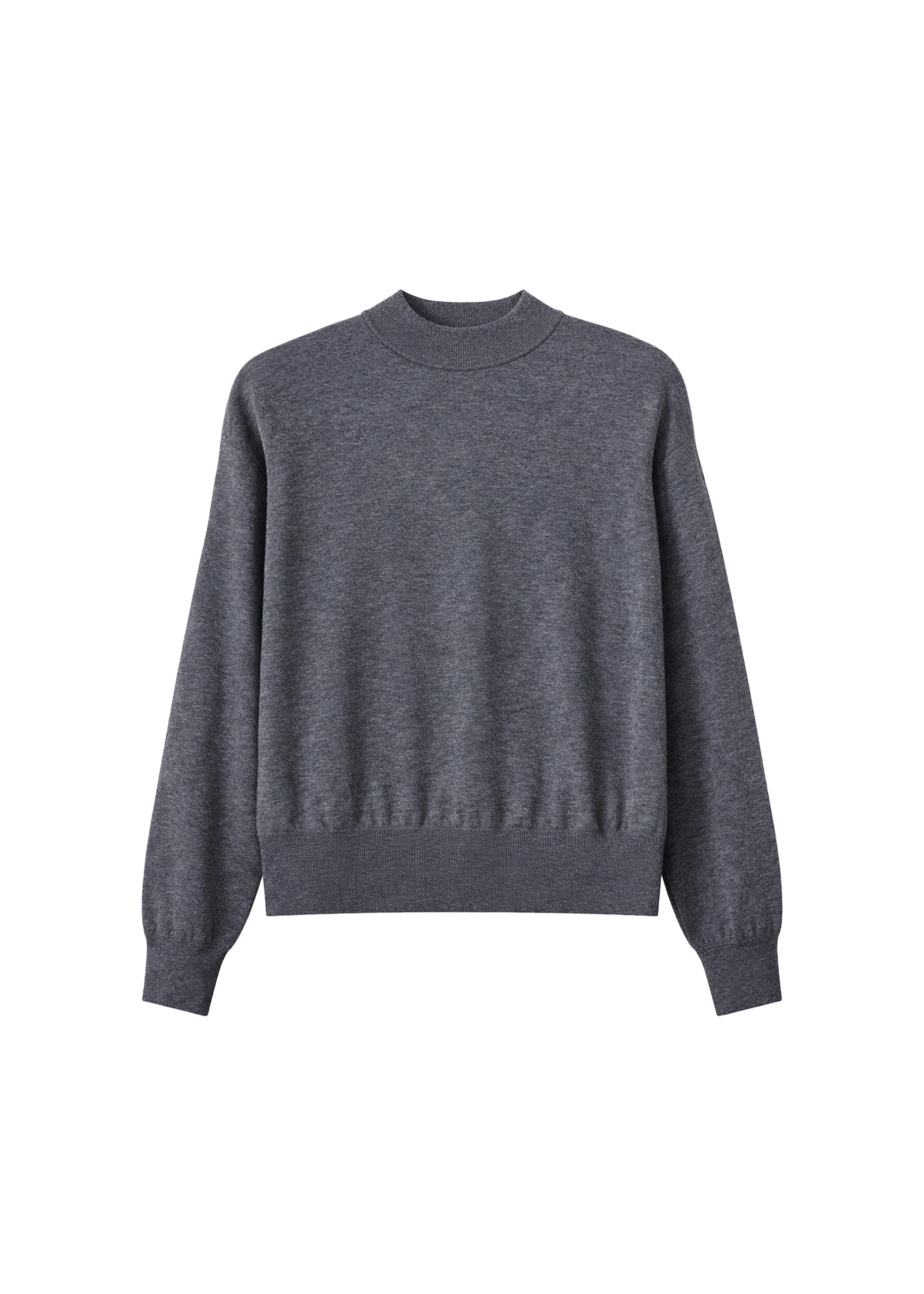 Rue Padded High Neck Sweater in Dark Grey by The Frankie Shop – Knitwear The Frankie Shop Rue Padded High Neck Sweater