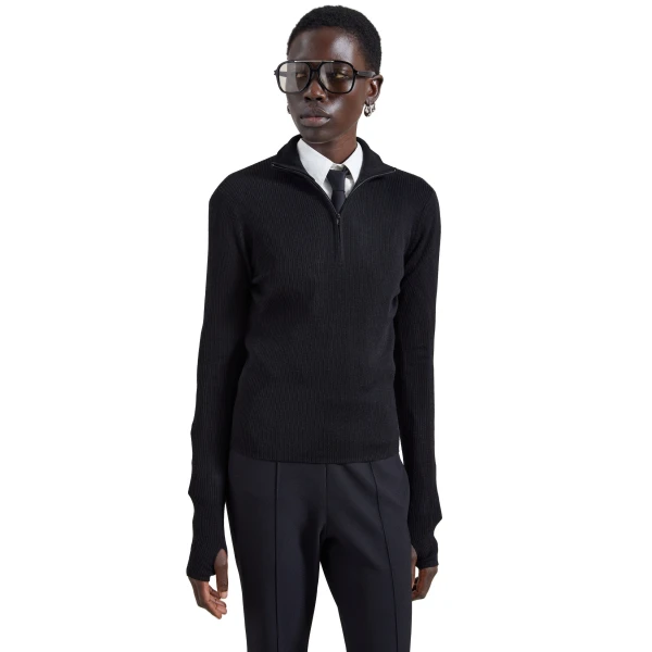The Frankie Shop Sade Knit Zip Sweater