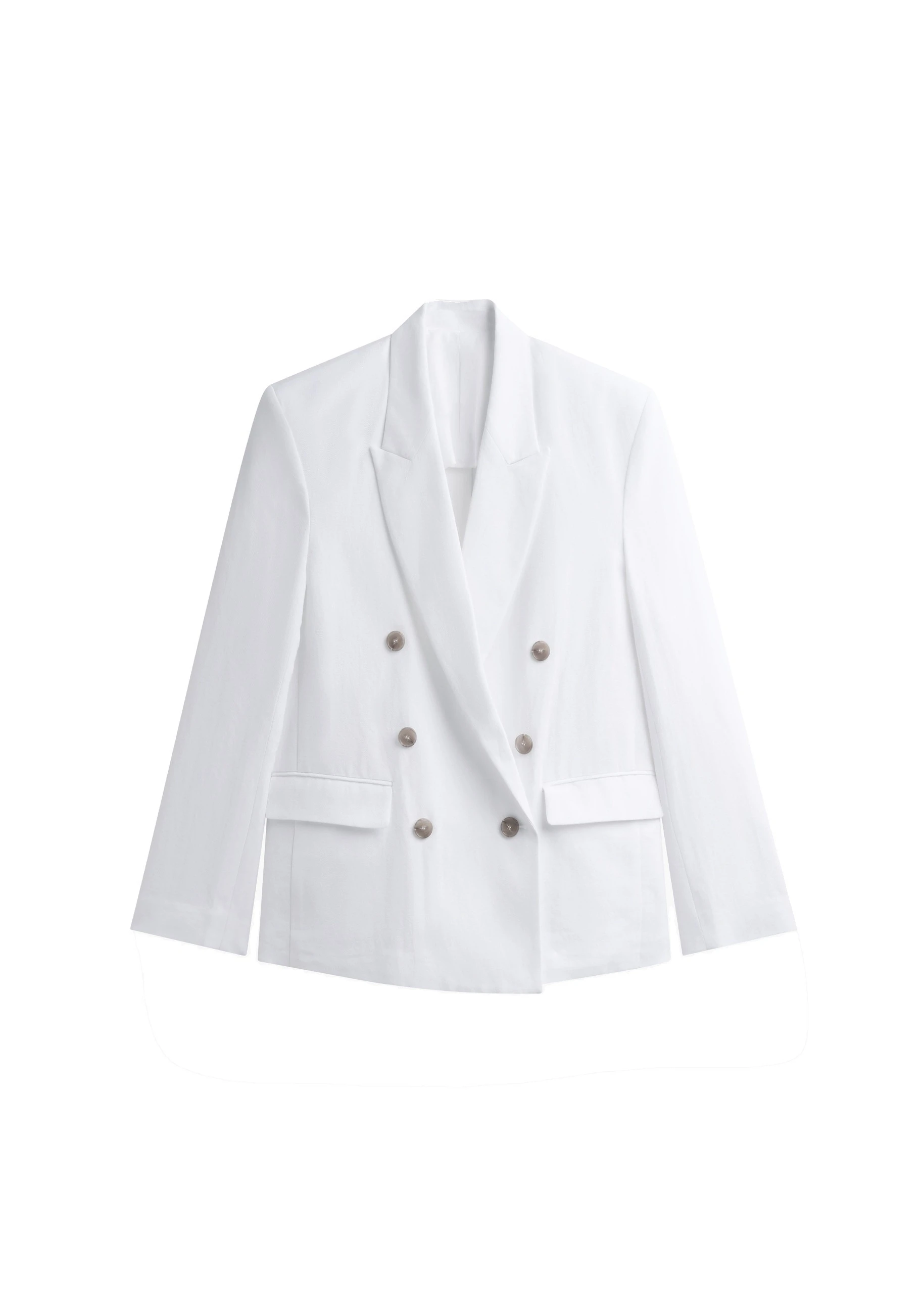 Salerno Linen Blazer in White by The Frankie Shop – Jackets The Frankie Shop Salerno Linen Blazer