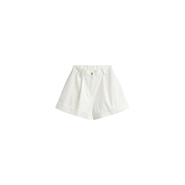 Savoca Cuffed Shorts in Ivory