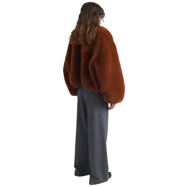 The Frankie Shop Senna Faux Fur Collarless Jacket