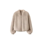 The Frankie Shop Senna Faux Fur Collarless Jacket