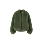 The Frankie Shop Senna Faux Fur Collarless Jacket