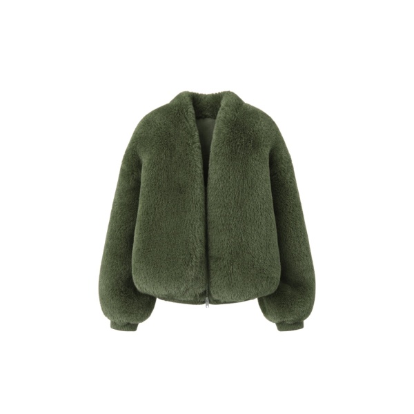 The Frankie Shop Senna Faux Fur Collarless Jacket