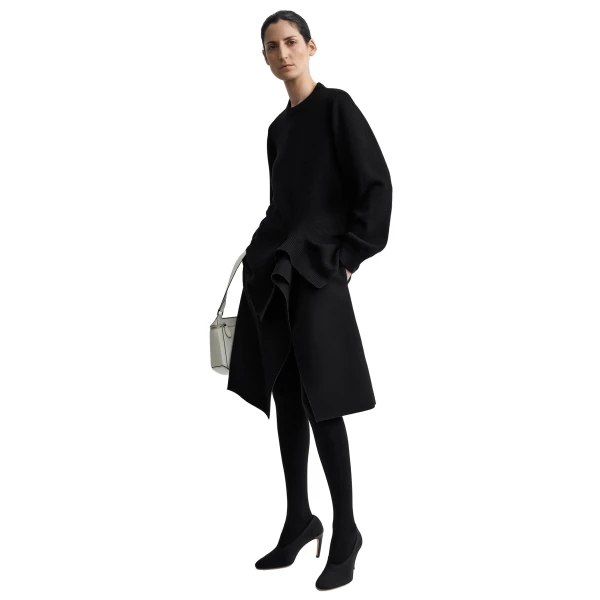 Toteme Asymmetric cashmere knit in Black, view 2