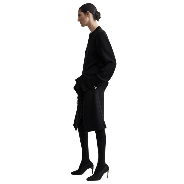 Toteme Asymmetric cashmere knit in Black, view 3