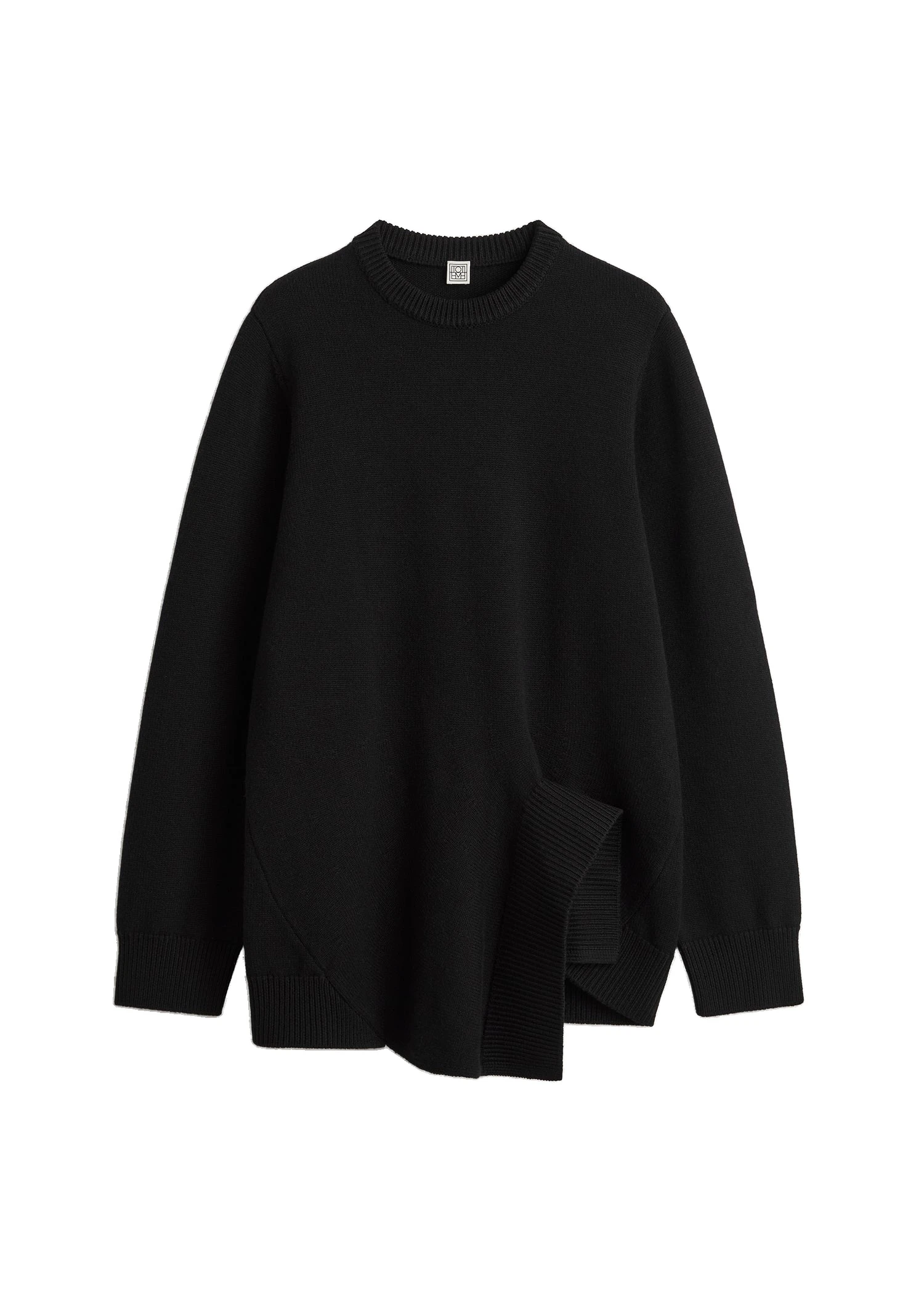 Toteme-Asymmetric-cashmere-knit-in-Black-white Toteme Asymmetric cashmere knit in Black