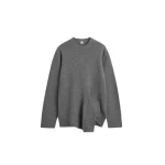 Toteme Asymmetric cashmere knit in Dark grey mélange