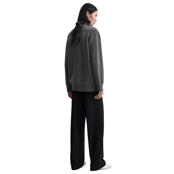 Toteme Asymmetric cashmere knit in Dark grey mélange, view 4