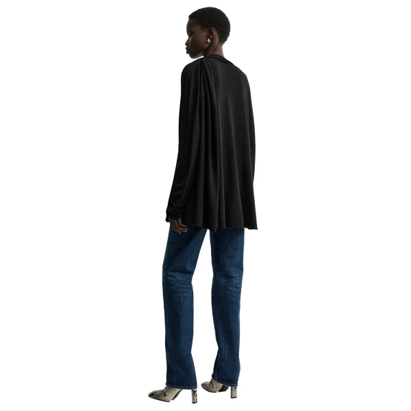 Toteme Asymmetric draped blouse in Black, view 4