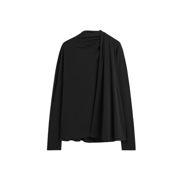 Toteme Asymmetric draped blouse in Black