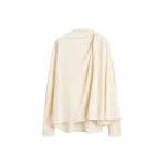 Toteme Asymmetric draped cady blouse in Ecru