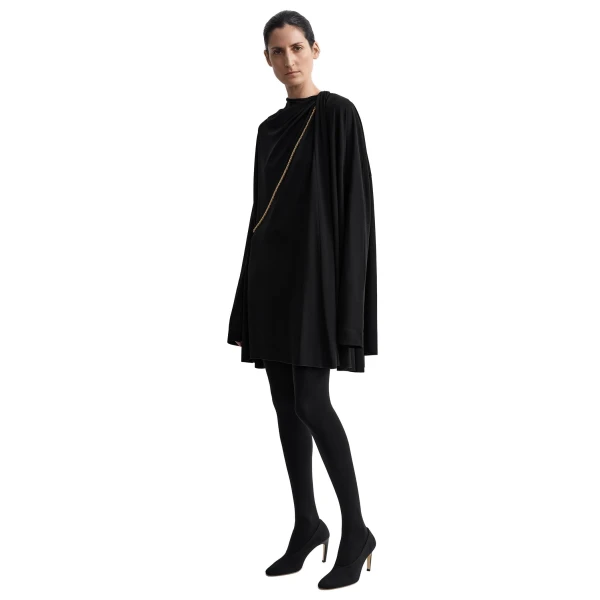 Toteme Asymmetric scarf dress in Black, view 2