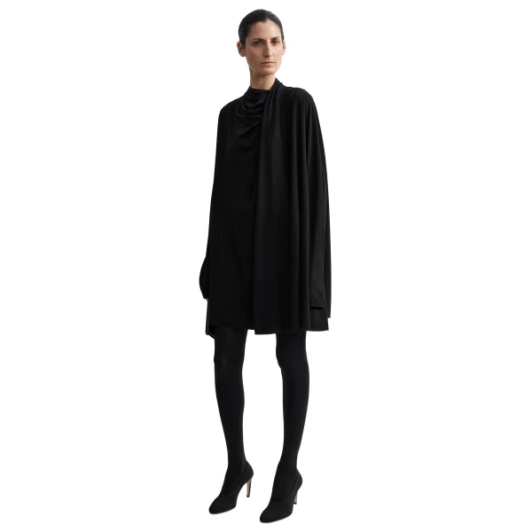 Toteme Asymmetric scarf dress in Black, view 6