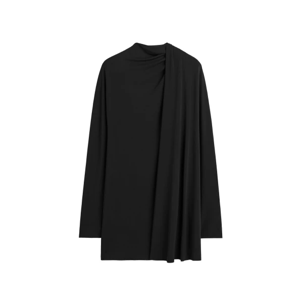 Asymmetric scarf dress in Black